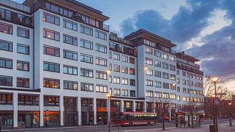 Luxury apartment building in city